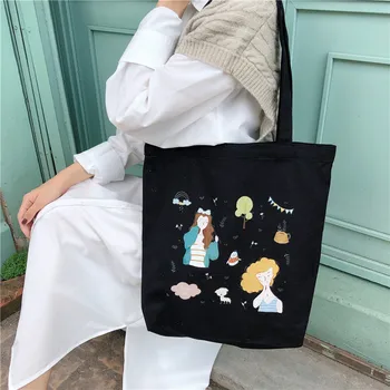 Симпатичная японская холщовая сумка, новая сумка ins, женская литературная студенческая сумка, оптовые складные многоразовые продуктовые тканевые сумки-тоут
