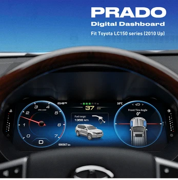 12,3 дюймов для Toyota Prado 2008-2020 ЖК-цифровой кластерный автомобильный дисплей, приборная панель, экран Спидометра, Мультимедийный плеер