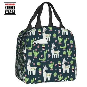 Симпатичные Термоизолированные сумки для ланча с рисунком Ламы, женские Сумки с животными, Переносная сумка для ланча Для детей, Школьный ящик для хранения продуктов