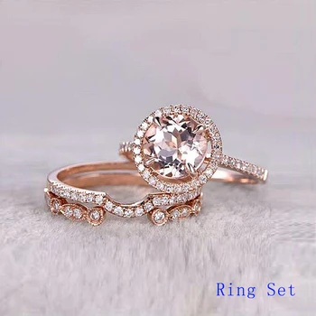 QYI, Блестящие Обручальные кольца из камня SONA, Кольца из Розового золота 10 К, Для Женщин, Ювелирные изделия, подарок на Годовщину