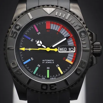 40 мм SUB watch lightning секонд-хенд часы black Iridescence watch NH36 часы с автоматическим механическим механизмом пользовательские часы